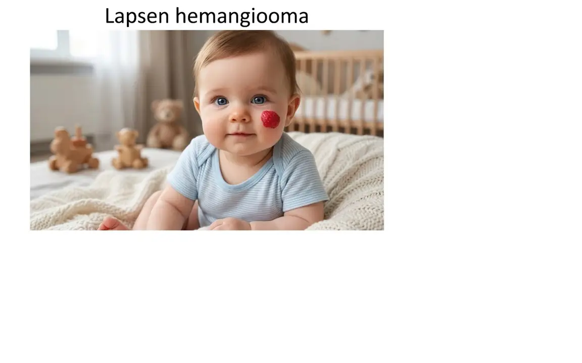 Lapsen hemangiooma eli mansikkaluomi iholla